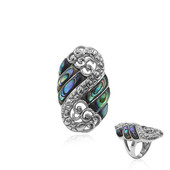 Zilveren ring met Abalone schelpen (Art of Nature)