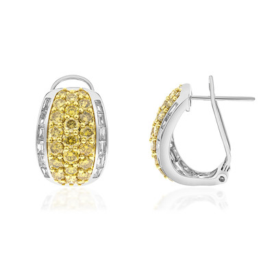 Gouden oorbellen met gele S12 diamanten (CIRARI)