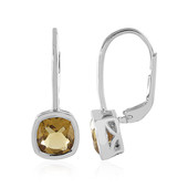 Zilveren oorbellen met champagne kwartskristallen (MONOSONO COLLECTION)