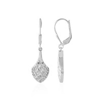 Zilveren oorbellen met I4 (J) Diamanten