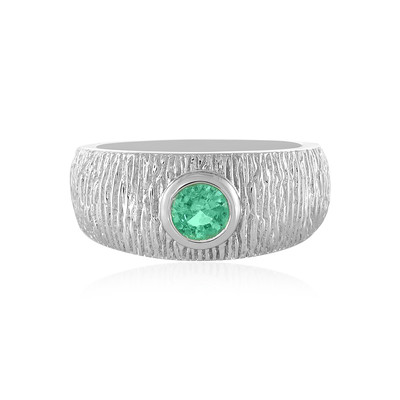 Zilveren ring met een Russische smaragd (MONOSONO COLLECTION)