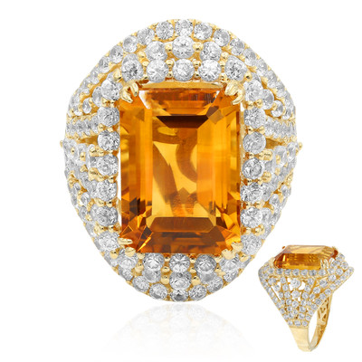 Gouden ring met een Madeira citrien (Dallas Prince Designs)