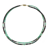 Zilveren halsketting met Zambia-smaragdstenen (Riya)