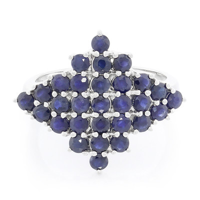 Zilveren ring met blauwe saffieren