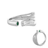 Zilveren ring met een Ethiopische smaragd (MONOSONO COLLECTION)