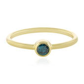 Gouden ring met een blauwe diamant