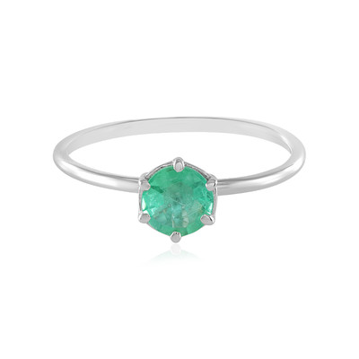 Platina ring met een Colombiaanse smaragd