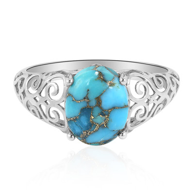 Zilveren ring met een Blauwe Koper Turkoois