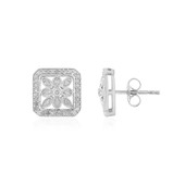 Zilveren oorbellen met I2 (J) Diamanten