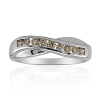 Zilveren ring met SI1 Argyle Rose De France Diamanten