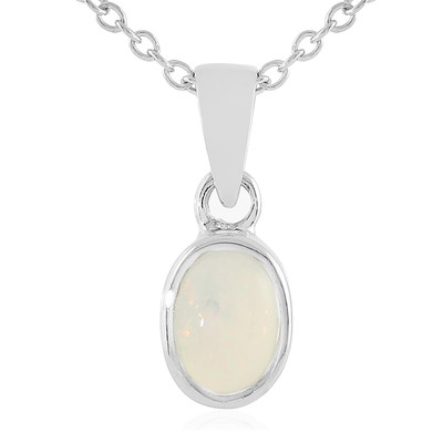 Zilveren halsketting met een Welo-opaal