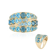 Gouden ring met Londen-blauwe topaasstenen (KM by Juwelo)
