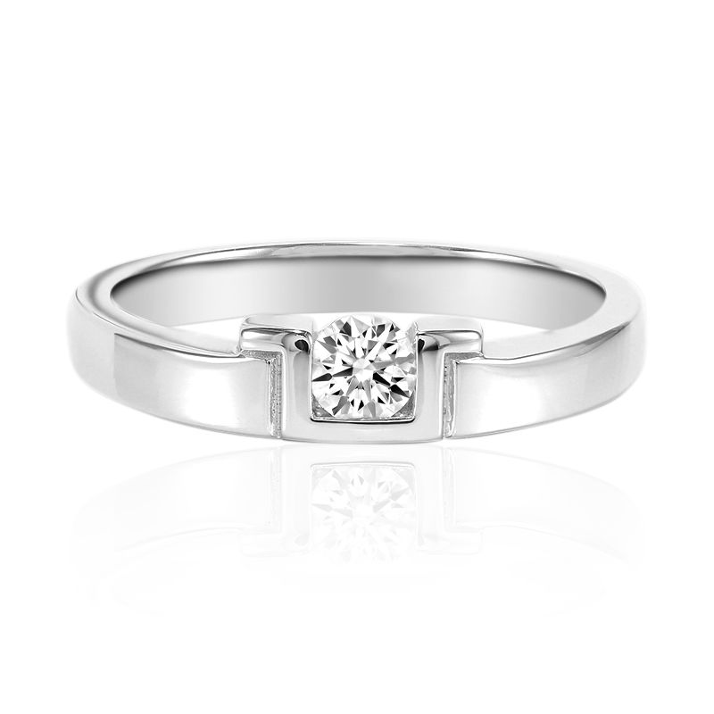 Obsessie Billy Goat kleding Gouden ring met een VS2 (G) Diamant (adamantes [!])-7642HS | Juwelo sieraden