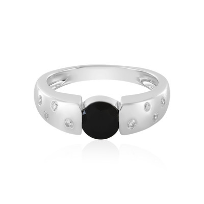 Zilveren ring met een zwarte toermalijn