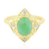 Gouden ring met een Koninklijke Groene Jadeiet