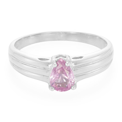 Zilveren ring met een Ceylon roze saffier