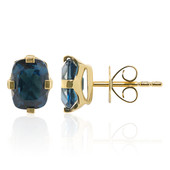 Gouden oorbellen met Londen-blauwe topaasstenen (Tenner Diniz)