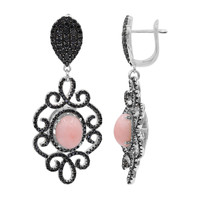 Zilveren oorbellen met roze opalen (Dallas Prince Designs)