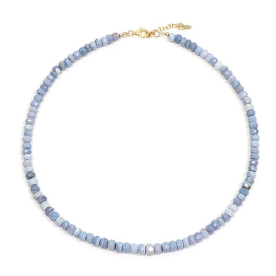 Zilveren halsketting met blauwe opalen