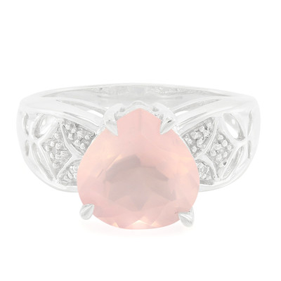 Zilveren ring met een Angelandia-rozenkwarts