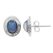 Zilveren oorbellen met Welo-opalen (Cavill)