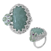 Zilveren ring met een Groene Jadeiet