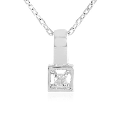 Zilveren halsketting met een I3 (J) Diamant