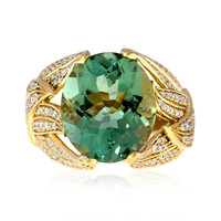 Gouden ring met een Rio Grande groene amethist (de Melo)