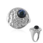 Zilveren ring met een baluwe ster saffier (MONOSONO COLLECTION)