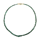 Zilveren halsketting met Zambia-smaragdstenen (Riya)