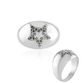 Messing ring met I3 Groene Diamanten (Juwelo Style)