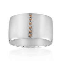 Zilveren ring met SI1 Argyle Rose De France Diamanten