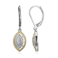 Messing oorbellen met I3 (I) Diamanten (Juwelo Style)