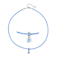 Zilveren halsketting met een Blauwe Onyx