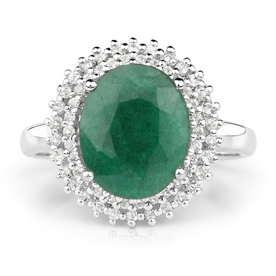 Zilveren ring met een Smaragdkleurige Beril