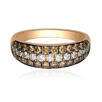 Gouden ring met SI2 Bruine Diamanten