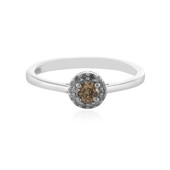 Zilveren ring met een I3 Champagne Diamant