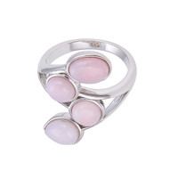Zilveren ring met Engelenhuid Opalen