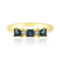 Gouden ring met Londen-blauwe topaasstenen