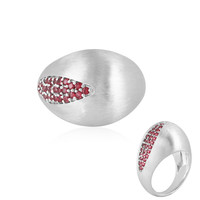 Zilveren ring met edele rode spinelstenen (de Melo)