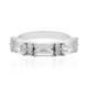 Zilveren ring met witte kwartskristallen
