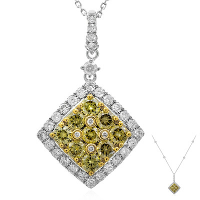 Gouden halsketting met SI1 Groene diamanten (CIRARI)