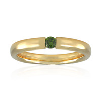 Gouden ring met een groene VS1 diamant