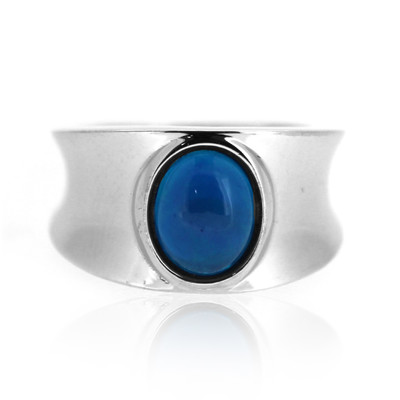 Zilveren ring met een Neonblauwe Opaal