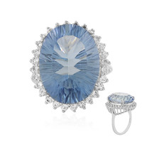 Zilveren ring met een blauwe mystieke kwarts