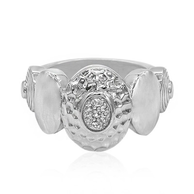 Zilveren ring met witte topaasstenen (MONOSONO COLLECTION)