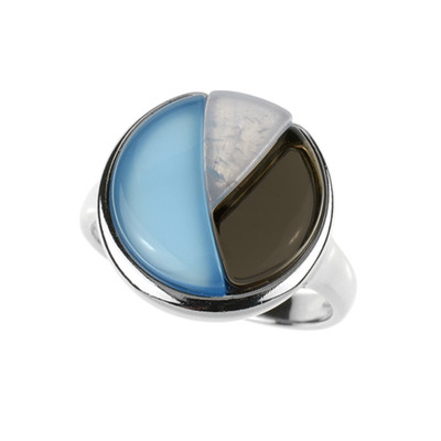 Zilveren ring met een Blauwe agaat (dagen)