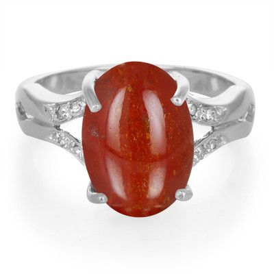 Zilveren ring met een rode jaspis