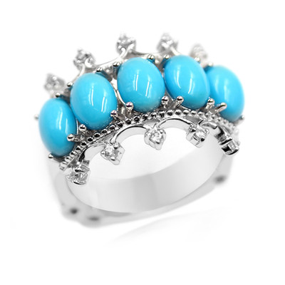 Zilveren ring met Sleeping Beauty Turkooisen (Dallas Prince Designs)