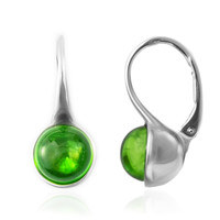 Zilveren oorbellen met Groene Colombiaanse Barnstenen